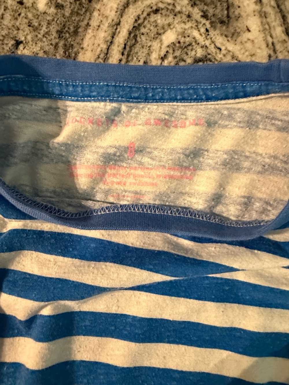 Striped Long Sleeve Kids Tee - Blue & Gray - Picture 6 of 6